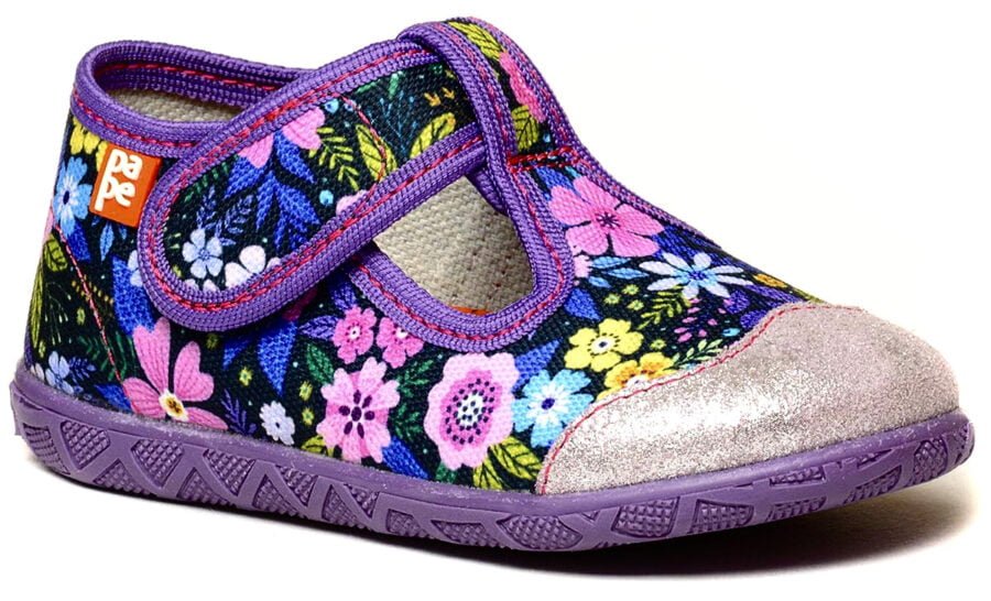 Lila Flowers papeBerlin Kinder Hausschuhe
