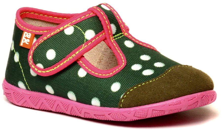 Polka-dots Green papeBerlin Kinder Hausschuhe